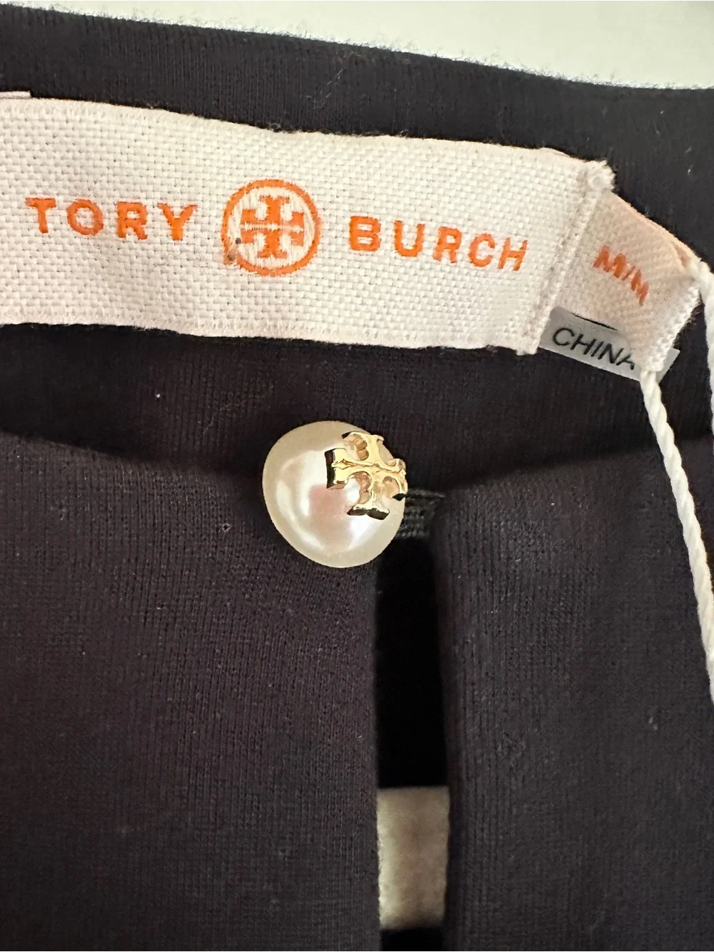 NWT Tory Burch Rory Classic Black Long-Sleeve Keyhole Mini Dress M